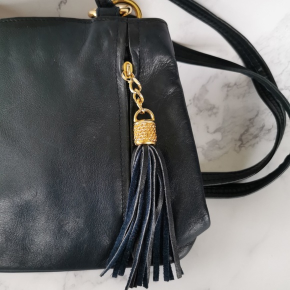 Tignanello navy blue leather shoulder Bag - Picture 2 of 10